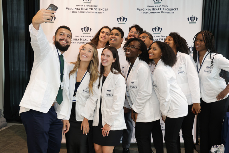 A group of medical students pose for a selfie