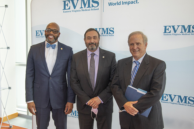 Leaders from EVMS, ODU and Sentara pose for a photo.